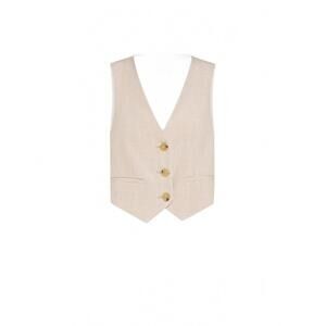 NEW FORTE FORTE women's viscose linen fil a fil vest in pesco